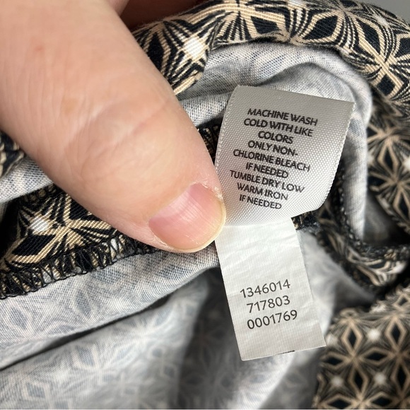 J. Jill tapered slacks black tan white geometric pattern size 10 - Picture 7 of 7